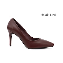Gönderi(R) Gönderi R Bordo Platinum Sivri Burun İnce Topuklu Hakiki Deri Stiletto Bordo