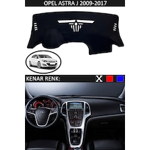 808 Group Opel Astra J 2009-2017 İçin Uygun Torpido Koruma Halısı Siyah Kenar Renk Siyah