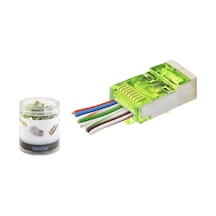 Nodar Nd2417 Cat6e Ez Rj45 Metal Konnektör 100 Adet Plastik Kutu - Yeşil