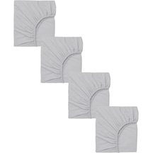 4 Adet Pamuklu Ve Lastikli 60 X 120 Cm Penye Bebek Çarşaf-gri
