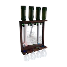 Aynalı Ahşap Şaraplık Viski Bira Salon Bar Duvar Dekoru 44X49 Cm