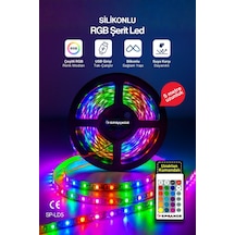 5 Metre Rgb Şerit Led 16 Renkli Kumandalı 4 Modlu Ayarlanabilir Işık 5v Usb Silikon Neon Led RGB