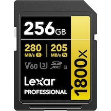 Lexar Prof 256gb 1800x Sdxc Uhs-ıi 270mb/s Read 180mb/s Write C10