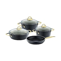 Tr 7pcs Granit Diamond Çelik Tencere Seti Cam Kapak 3019g.syh Genel