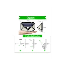 Solar Led Bahçe Lambası, 100 Led Hareket Sensörlü 13x9x5 Cm, 3 Modlu Güneş Enerjili Solar Lamba