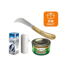 Burcu Aşı Bıçağı 19 Cm + Aşı Macunu + Aşı Bandı 3'lü Paket