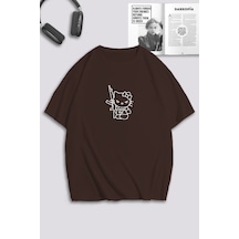 Unisex Kadın Erkek Hello Kitty Hug Me Baskılı Özel Tasarım Oversize T-shirt Kahverengi Mck0156 Kahverengi Unisex Kadın Erkek Hello Kitty Hug Me Baskılı Özel Tasarım Oversize T-shirt Kahverengi Mck0156 Kahverengi