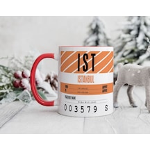 Bk Gift Kişiye Özel İsimli Hava Limanı Tasarımlı Kırmızı Kupa Bardak-1, Arkadaşa Hediye, Doğum Günü Hediyesi Düzenlenecek Kobitmeyen137719 Bk Gift