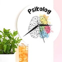 Psikoloğa Hediye Ahşap Duvar Saati Açık