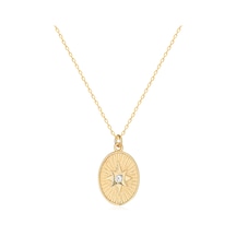Emılıano Jewellery 925 Ayar Zırkon Taşlı Geometrik Şekilli Kolye Gold - Rose Gold - Gümüş