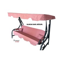 3 Kişilik Salıncak Minder Seti Süngerli Kılıfı Gül Kurusu Bahçe (547462436)