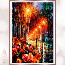Renkli Yağmurlu Yol Pvc Tablo - Romantik Pvc Tablo