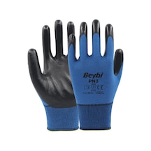 Beybi Pn3 Polyester Örme Nitril Eldiven Mavi