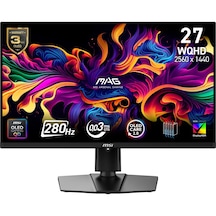 Msı Mag 271qp Qd-oled X28 27 2560x1440 Wqhd 280hz 0.03 Ms Hdmı Dp Type-c True Black 400 Freesync Premium Pro Qd-oled Gaming Monitor
