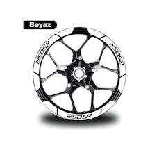 Beyaz Cf Moto 250 Sr Geniş Jant Sticker Etiket Modeli
