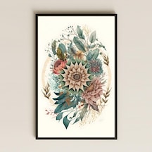 Çiçek Temalı Modern Mandala Dekoratif Duvar Pvc Tablo