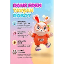 Dans Eden Sevimli Tavşan Elleri Ve Ayakları Haraketli 18 Cm Işıklı Sesli Eğitici Oyuncak Tavşan Pembe