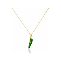 Çekirdekjewelry 925 Ayar Gümüş Yeşil Biber Kolye Yeşil