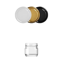 29 Ml Küçük Cam Kavanoz 29 Cc Numune Kavanozu Metal Siyah Kapaklı 100 Adet