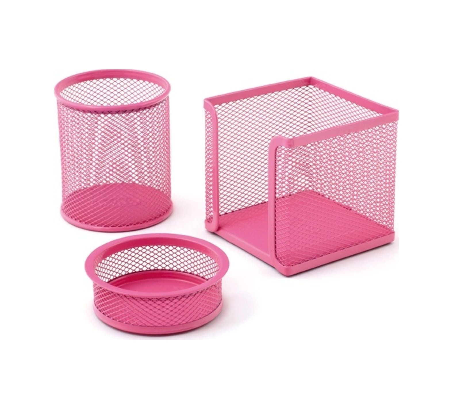505 Metal Perforeli 3 Lü Masa Seti Pembe