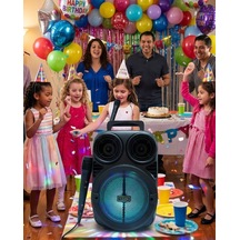 Kablosuz Karaoke Hoparlör Mikrofonlu Bluetooth Rgb Işıklı Usb Tf Kart Destekli