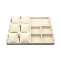 Oslo Model Süet Kaplama Krem Renk 24/34 Cm Yastıklı Takı Sergileme Standı Çok Renkli