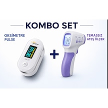 Oksimetre Pulse Ox-97 + Temassız Ateş Ölçer Kombo Set Spo₂, Nabız Ve Ateş Ölçüm Cihazı