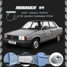 Renault R9 Oto Araç Kapı Koruma Fitili 5 Metre Parlak Gri Renk