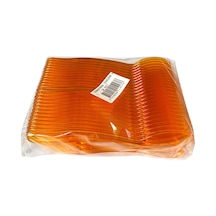 Plastik Şeffaf Turuncu Sup Kaşık - Tatlı Dondurma Kaşığı - 12.5 Cm. - 50 Adetlik Paket Turuncu