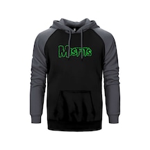 Misfits Logo Green Gri Renk Reglan Kol Sweatshirt / Hoodie