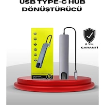 4k Hdmı Çıkışlı, Gigabit Ethernet'li Usb C Çoklu Port Hub Belirtilmemiş