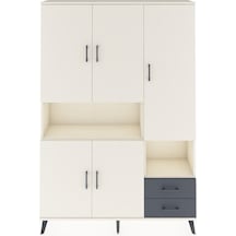 Arges Dolap 10 Raflı 2 Çekmeceli 5 Kapaklı 132x30x195 Aytaşı-aytaşı/antrasit Aytası/antrasıt