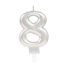 8 - 125 - Rakam Mum - Aconcept - Gümüş Renk 1