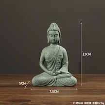 Xianwen Mufunye Yeşil Kumtaşı Zen Buda Heykeli - Dekoratif Çay