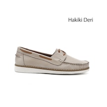Gönderi(R) Gönderi R Bej Bağcıklı Hakiki Deri Comfort Ayakkabı Bej