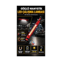 Kamp Lambası 5000 Lümen Şarjlı Manyetik Led Çalışma Lambası Kaput Altı Kablosuz Tamirci Lambası Kancalı Usb Çıkışlı Kırmızı
