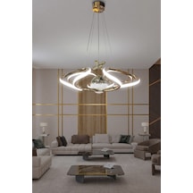 Dron Modern 4 Kol Tek Top Sarkıt Power Led Avize - - Kumandasız / Gold Gold