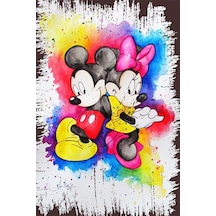 Mickey Mouse Tasarımlı Ahşap Poster Renkli - 645067940