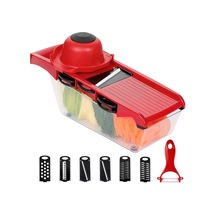 6'sı 1 Arada Mandolin Dilimleyici, Çok İşlevli Meyve Ve Sebze Kesici, Gıda Kabı İle Değiştirilebilir Paslanmaz Çelik Bıçaklar, Patates Soyucu Diğer