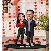 Bk Gift Kişiye Özel Sevgili Karikatürlü Ahşap Biblo -6, Fotoğraftan Karikatür, Sevgililer Günü Hediyesi, Ev Hediyesi Kobitmeyencom36333 Bk Gift