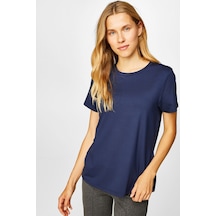 Faik Sönmez Kadın Penye - T-shirt B00002 Lacivert