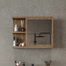 Kulpsuz Tek Kapaklı Mat Suntalam 60 Cm Aynalı Banyo Üst Dolap Atl Atlantik Çam