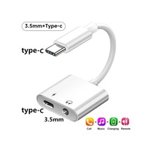 2'si 1 Arada Ses Adaptörü Usb C - 3 5 Mm Jack Tip-c Şarj 3.5mm Aux Kablosu Usb C-3.5mm Type C