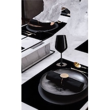 6'lı Kadife Dokulu Servis Peçetesi Siyah