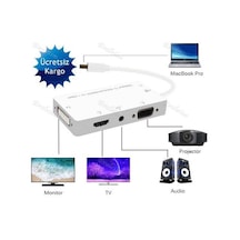 Mini Displayport To Hdmi Dvi Vga 4474P Adaptor Çevirici Kablosu
