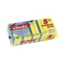 Vileda Oluklu Sünger 5'li Set - Zorlu Kirler İçin Dayanıklı Temizlik Süngeri 8'li Avantaj Paketi Mıc
