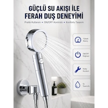Şelale Sisi Ve Masaj Özellikli Banyo Duş Başlığı Altın - Siyah