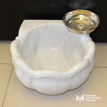 Afyon Beyaz Özel Dizayn Yuvarlak Kurna