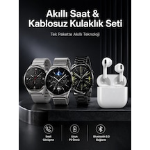 Mey İthalat Akıllı Saat Ve Kulaklık Seti Dokunmatik Ekran 5.0 Bluetooth Bağlantılı Sesli Görüşme