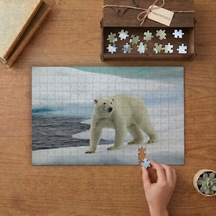 Karda Yürüyen Kutup Ayısı Tasarımı 240 Parça Ahşap Puzzle Ahşap Kutuda Mpy50462